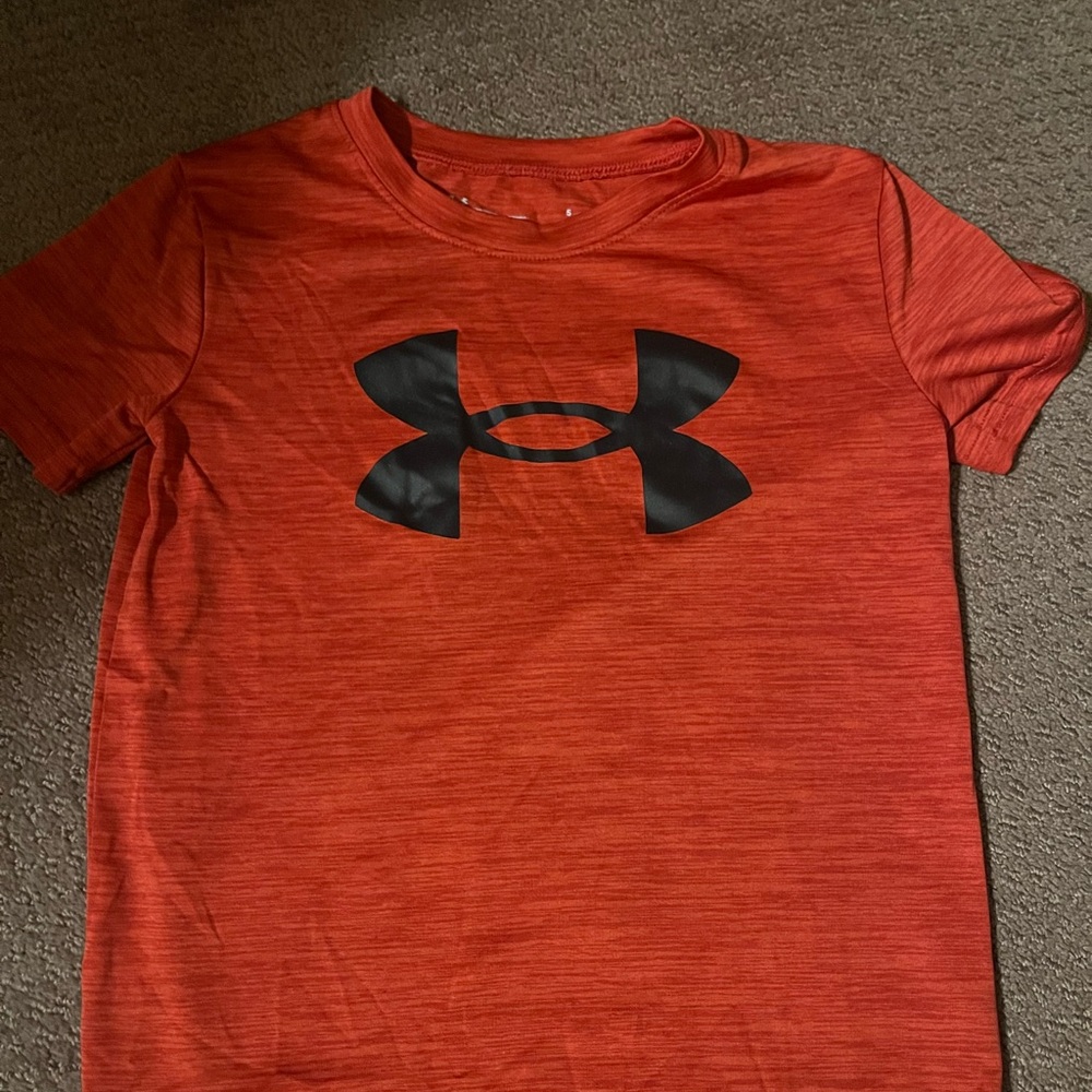Under Armour Kids Red Tee with Black Logo